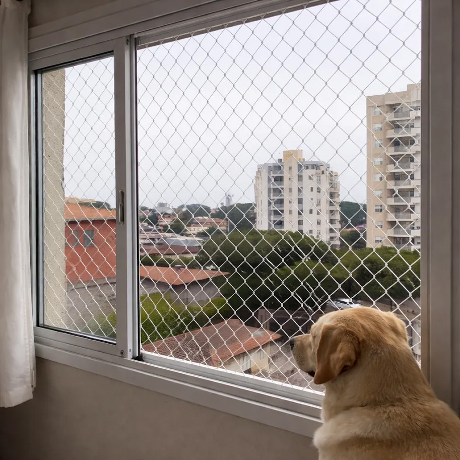 Instalação de rede de proteção